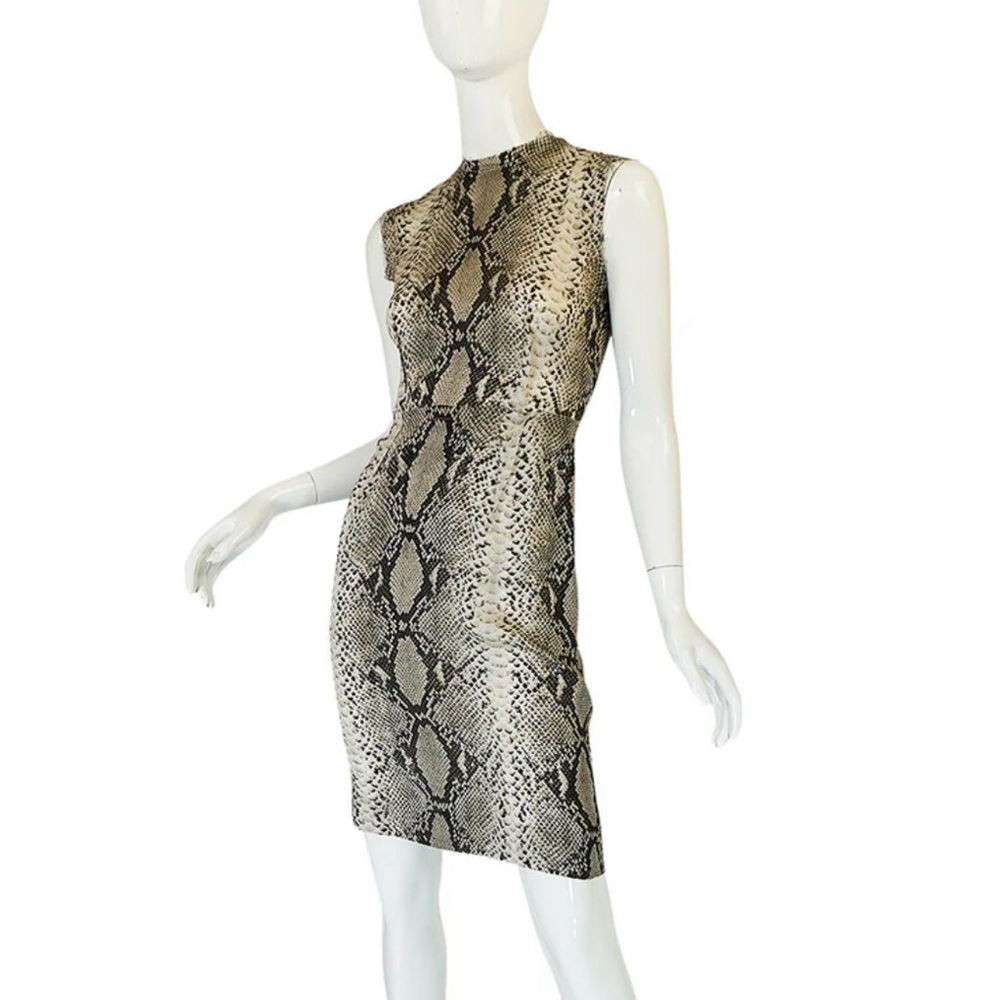 LANVIN Python Print Satin SILK Sheath Dress, Resort 2011
